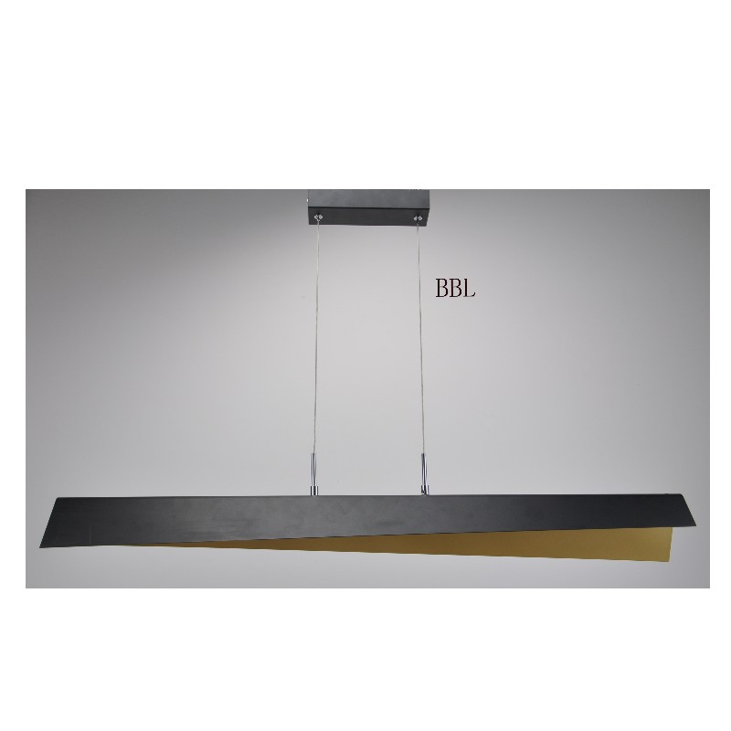 Đèn treo LED với bóng kim loại và bên trong vàng