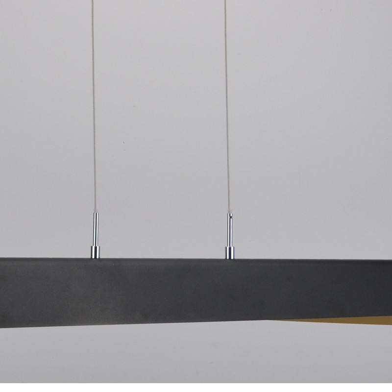 Đèn treo LED với bóng kim loại và bên trong vàng