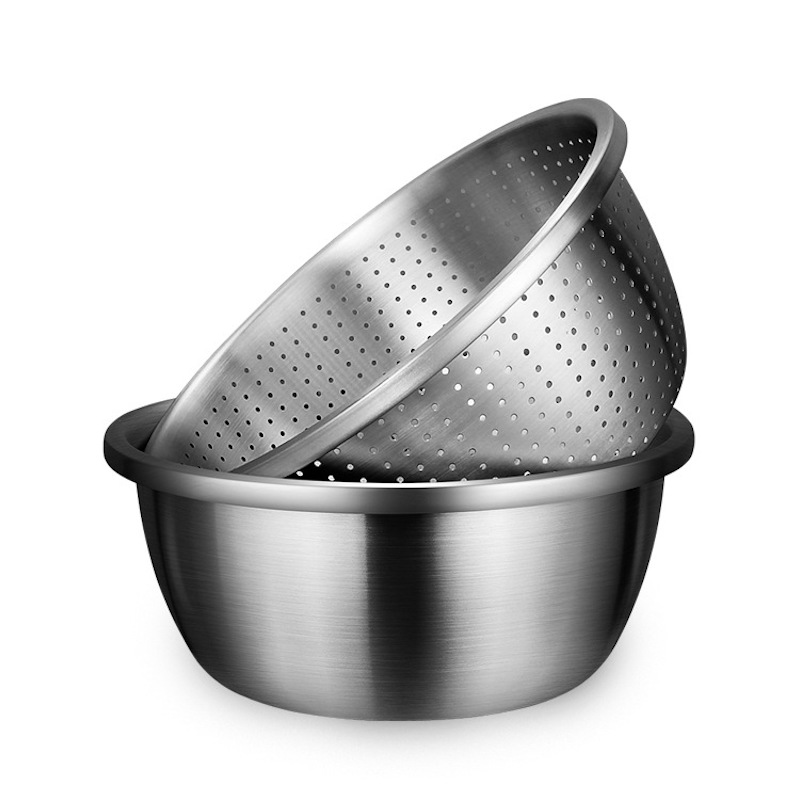 Bộ lọc bằng thép không gỉ Colander Set 4 Qt - Lớp rửa thực phẩm: Trái cây, Rau quả, v.v.