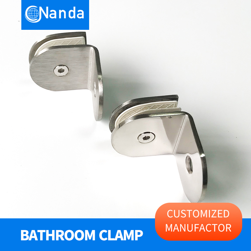 Nhà máy bán trực tiếp thép không gỉ kính cố định clip kính phân vùng mã góc tường clip 90 độ clip đơn phương