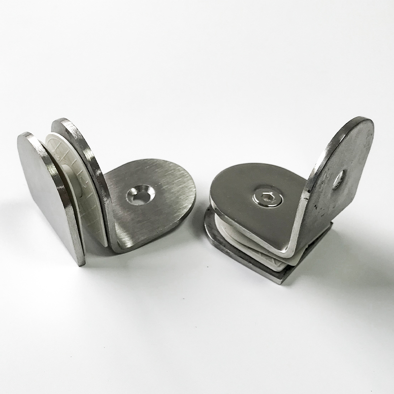 Nhà máy bán trực tiếp thép không gỉ kính cố định clip kính phân vùng mã góc tường clip 90 độ clip đơn phương