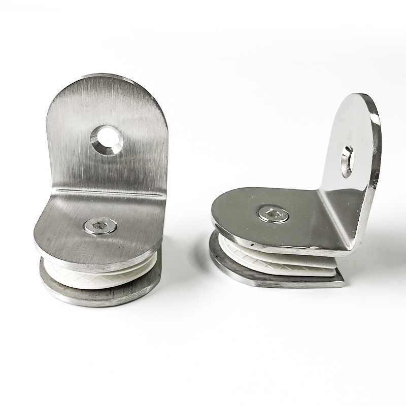 Nhà máy bán trực tiếp thép không gỉ kính cố định clip kính phân vùng mã góc tường clip 90 độ clip đơn phương