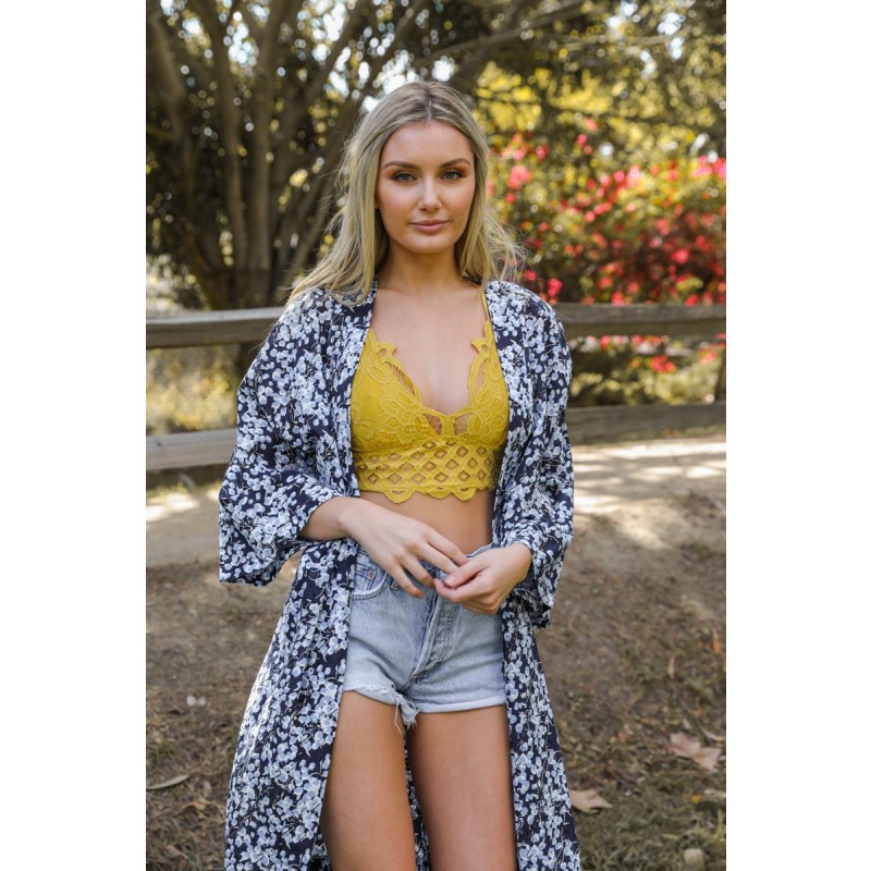 GA-5448 Grace Girl Móc Ren Longline Bralette Phổ biếnnhất vàonăm 2020