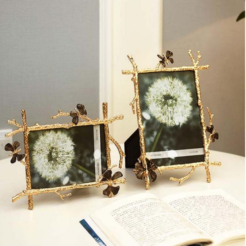 Khung hình ảnh quay kim loại Bắc Âu 6\'7\\\\'10''hiện đại trang trí ảnh nền sáng tạo trang lỗi thời trang trí vàng