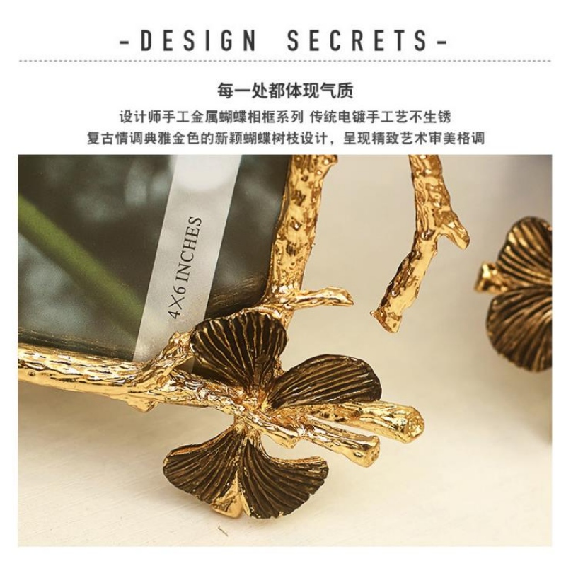 Khung hình ảnh quay kim loại Bắc Âu 6\'7\\\\'10''hiện đại trang trí ảnh nền sáng tạo trang lỗi thời trang trí vàng