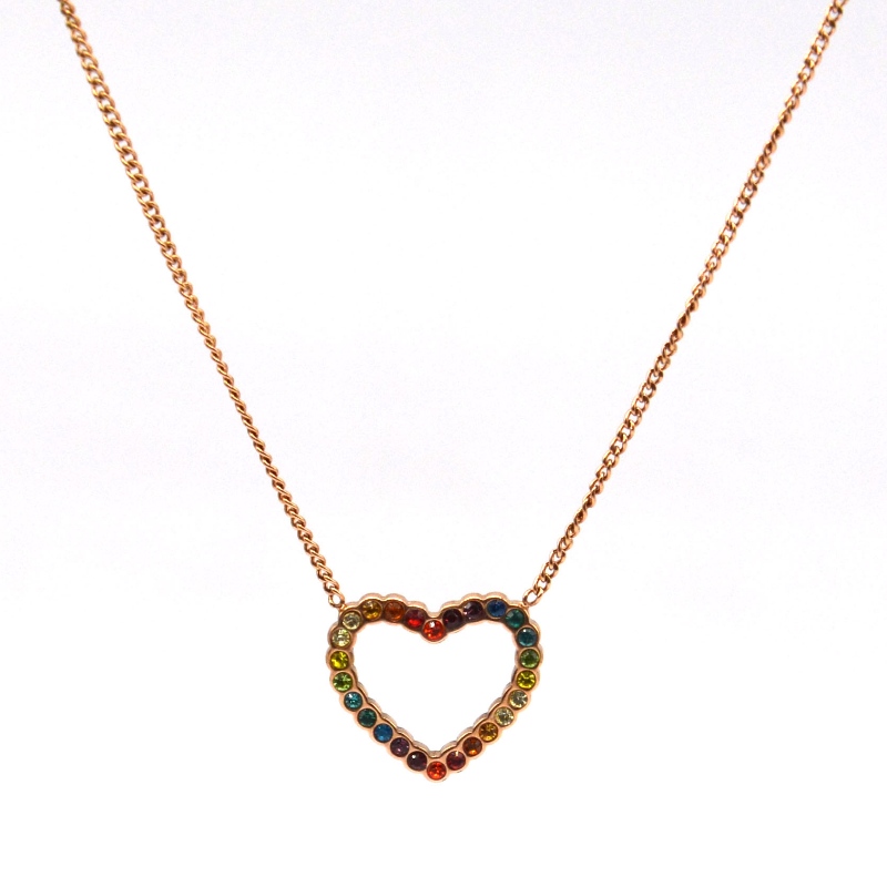 Thép không gỉ hình trái tim đất sét mặt dây chuyền vòng cổ rfbnck1111