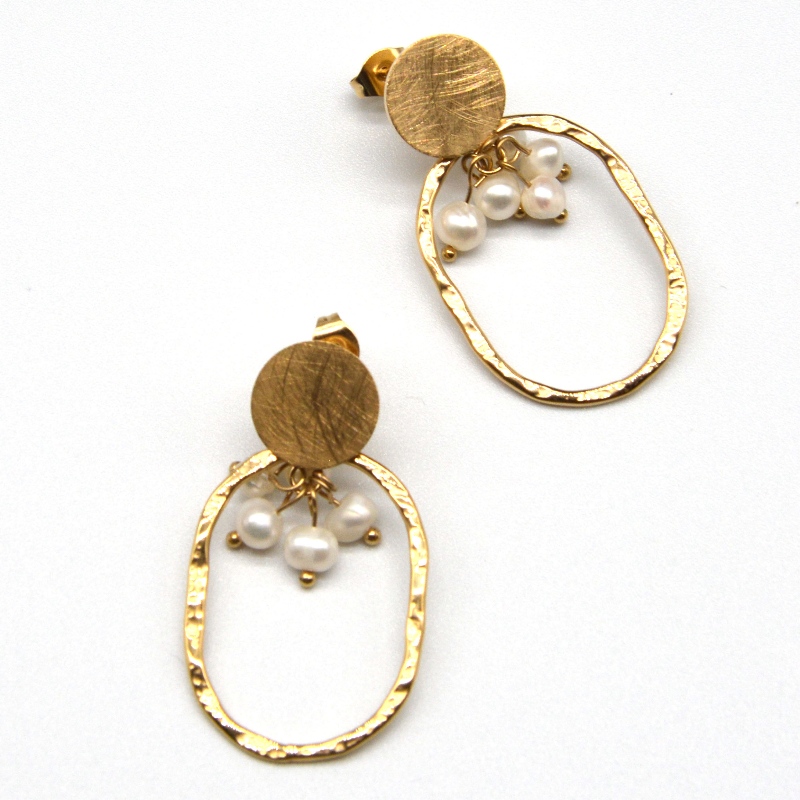 khuyên tai Thép, trang sức thời trang, trang sức thời trang, Ngọc Trai Thép ♪