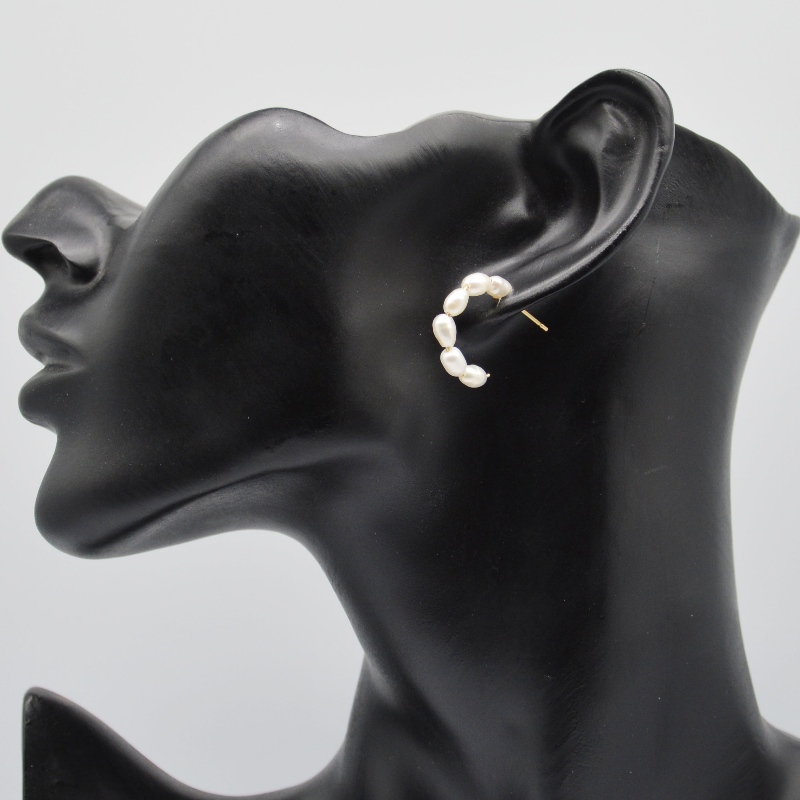 khuyên tai Thép, trang sức thời trang, trang sức thời trang, Ngọc Trai Thép