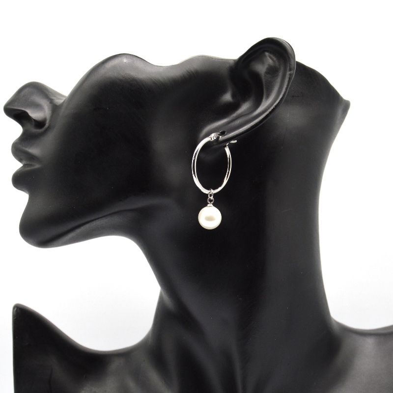 khuyên tai thép gai, trang sức thời trang, trang sức thời trang, Pearl Jewelary rfer1bận