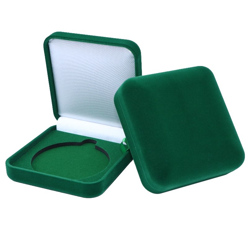 Vật phẩm Hộp nhung hình tròn F-80 cho đồng xu, huy hiệu & vòng đeo tay, vv, mm. 90 * 95 * 38, trọng lượng khoảng 86g