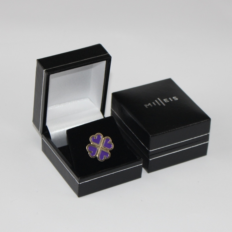 Vật phẩm Hộp giấy giả da bằng nhựa hình vuông V-07S cho đường kính 25-30 mm đồng xu, huy hiệu, nhẫn, vv mm. 46 * 53 * 32, trọng lượng khoảng 35g