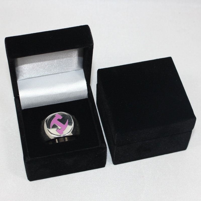 Mục hộp flannelette V-08 cho đường kính 25-38 mm đồng xu, huy hiệu, vòng lớn, vv mm. 60 * 60 * 48, trọng lượng khoảng 63g