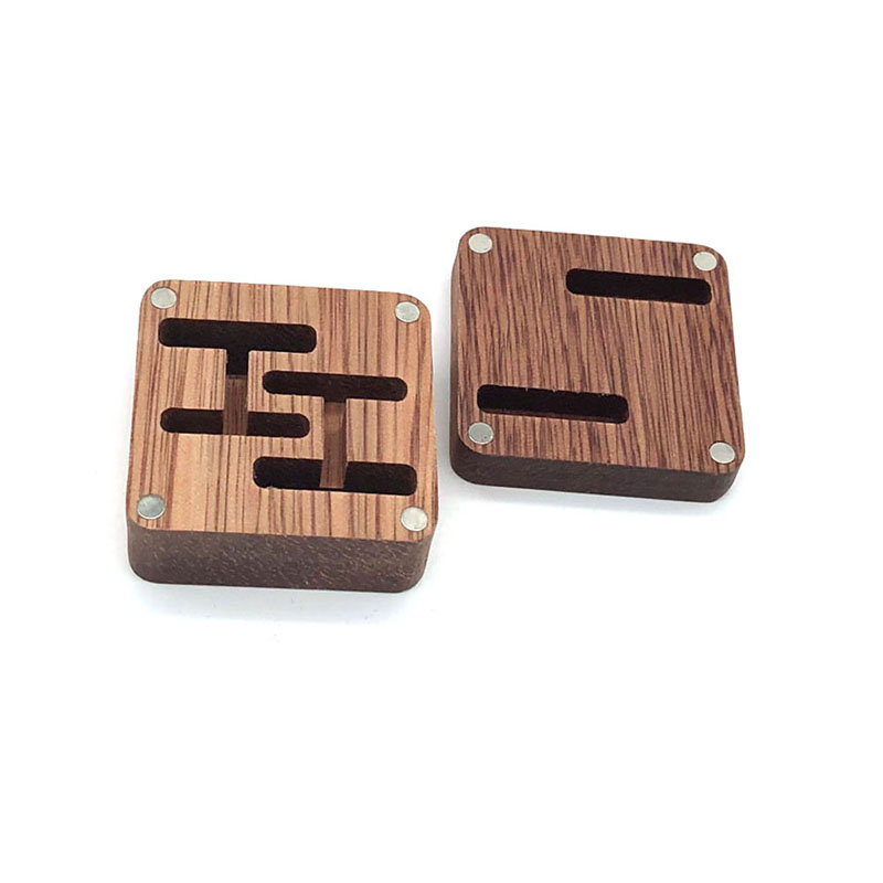 Hộp đựng quà tặng bằng gỗ Bespoke Cufflink Naural