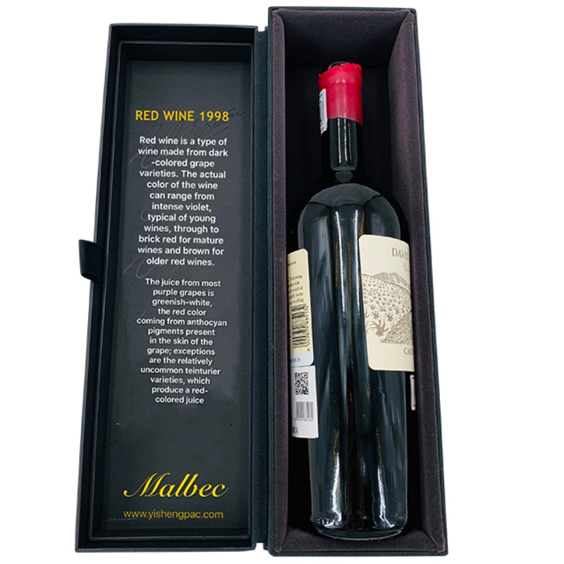 Hộp bao bì rượu tùy chỉnh sang trọng với EVA đen bên trong