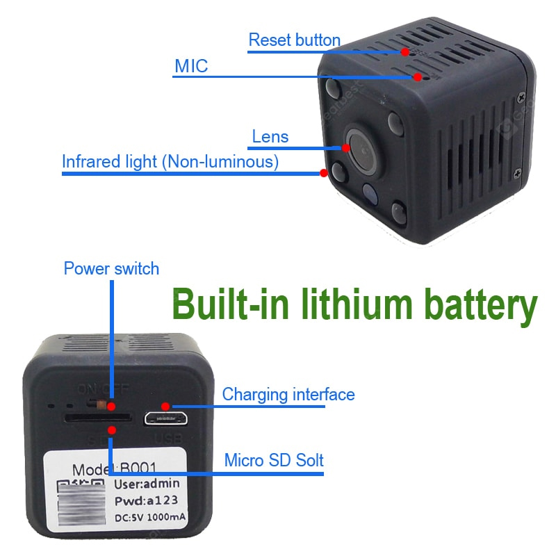 Icy 1080P HD Mini camera wifi Ip Camera wifi Micro Camera an ninh Màn hình không dây Camera giám sát 1080p Camera quan sát ban đêm - Camera HD 1080P