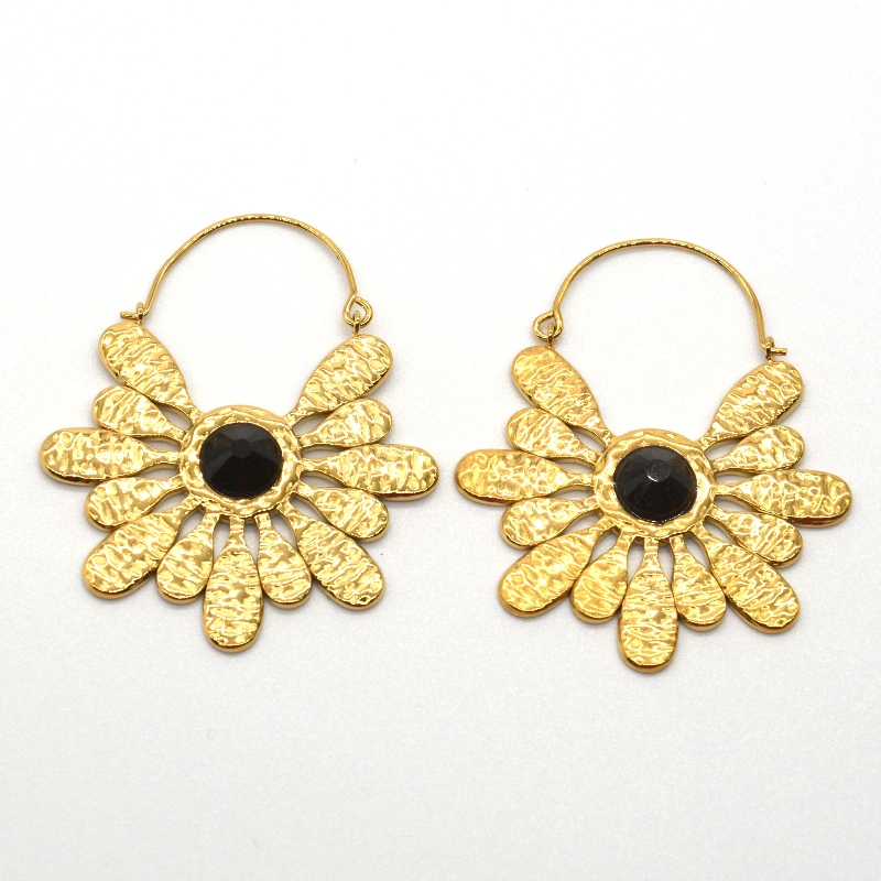 Thép không gỉ mạ vàng trang sức phong cách bohemian retro bông tai bông tuyết cho phụ nữ Nhà máy chế biến đồ trang sức Ruifanbao Trung Quốc