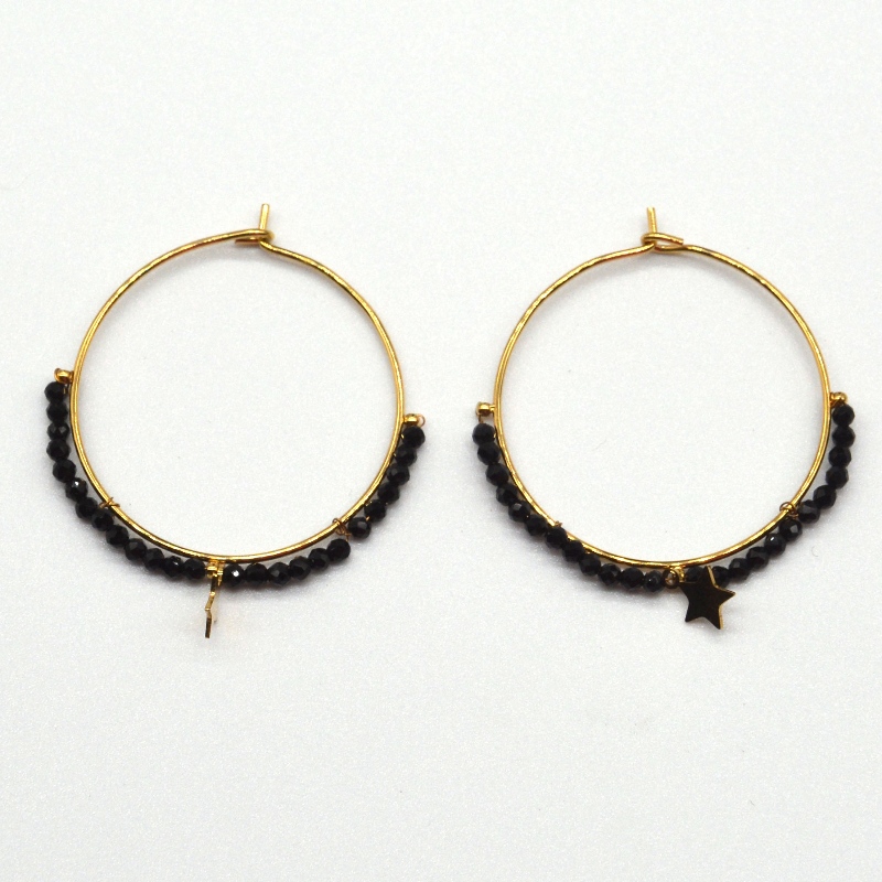 Hoa tai tròn, đeo hạt, phong cách dân tộc, cổ điển, phong cách bohemian, hoa tai vòng tròn, phong cách phụ nữ, phong cách bohemian ngôi sao, Mặt dây chuyền, Nhà máy chế biến đồ trang sức Ruifanbao Trung Quốc