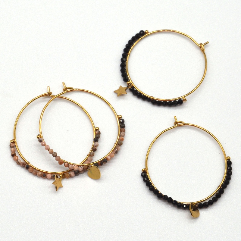 Hoa tai tròn, đeo hạt, phong cách dân tộc, cổ điển, phong cách bohemian, hoa tai vòng tròn, phong cách phụ nữ, phong cách bohemian ngôi sao, Mặt dây chuyền, Nhà máy chế biến đồ trang sức Ruifanbao Trung Quốc