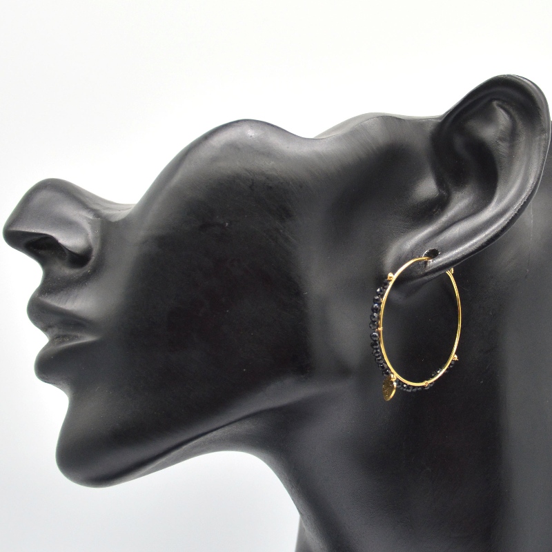 Hoa tai tròn, đeo hạt, phong cách dân tộc, cổ điển, phong cách bohemian, hoa tai vòng tròn, phong cách phụ nữ, phong cách bohemian ngôi sao, Mặt dây chuyền, Nhà máy chế biến đồ trang sức Ruifanbao Trung Quốc