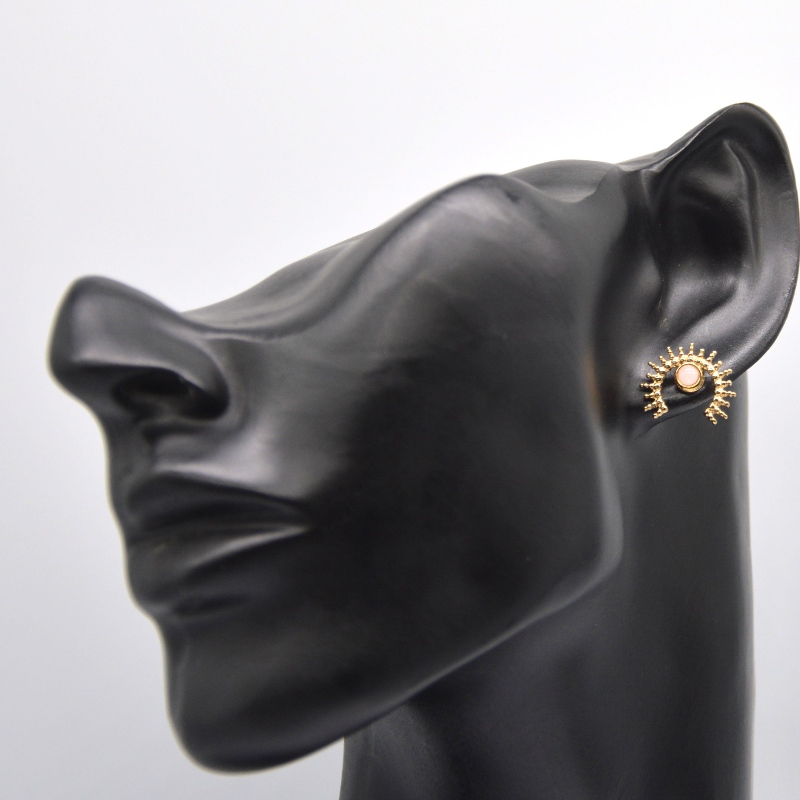 Bông tai mã não mạ vàng, bông tai nữ vàng thép không gỉ Nhà máy chế tác trang sức Ruifanbao Trung Quốc