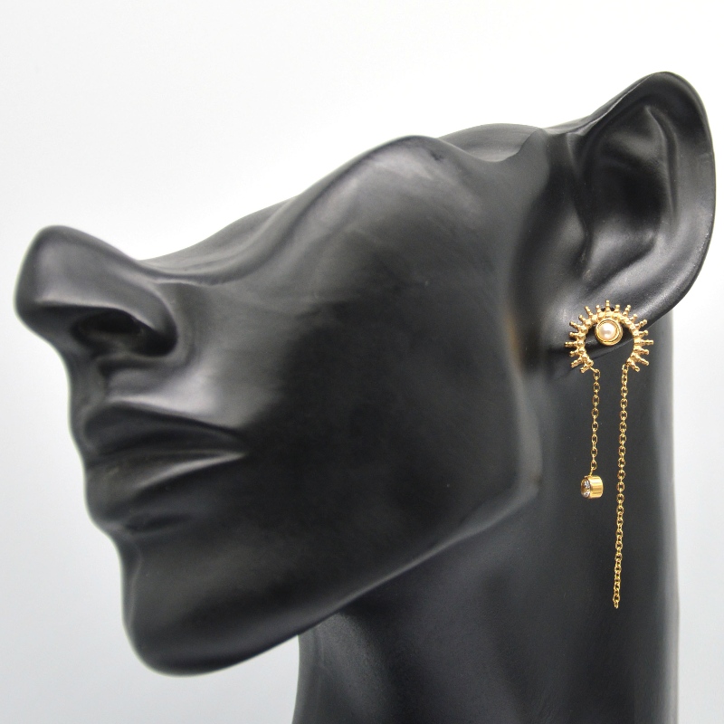 Bông tai tròn, tua rua, mặt dây chuyền mạ chân không ruy băng, dây chuyền, mặt dây chuyền, bông tai dễ thương, trang sức Nhà máy chế tác trang sức Ruifanbao Trung Quốc