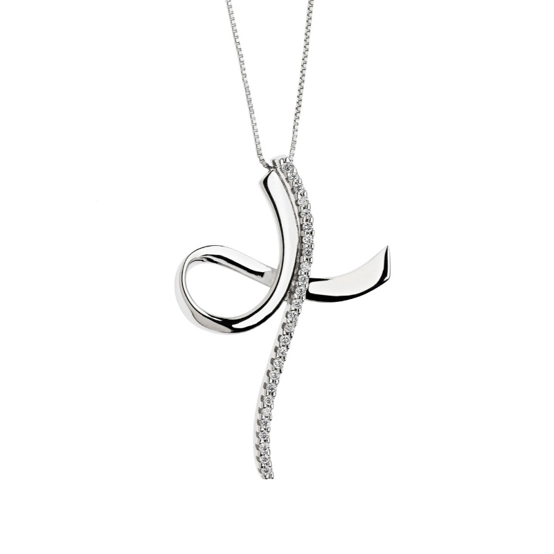 Quý bà Simple Cross gõ 925 Silver Viscose Stone Neklace China Duệ fanbao Jewelary Factory