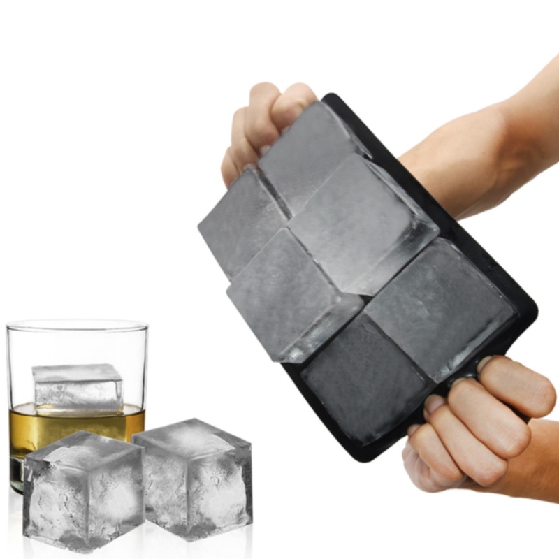 Hộp đá silicone set 6 với 6 lưới đá 2 miếng khuôn khối đá whisky bán buôn