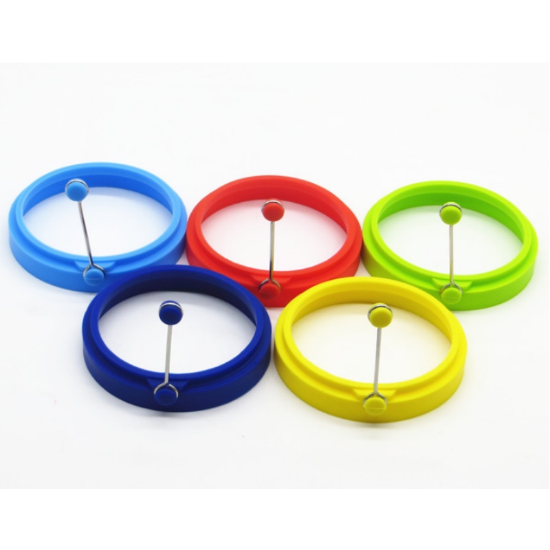 Silicone tròn trứng ốp la tay cầm silicone trứng tráng silicone Tự làm khuôn túi đựng trứng vòng đựng trứng silicone