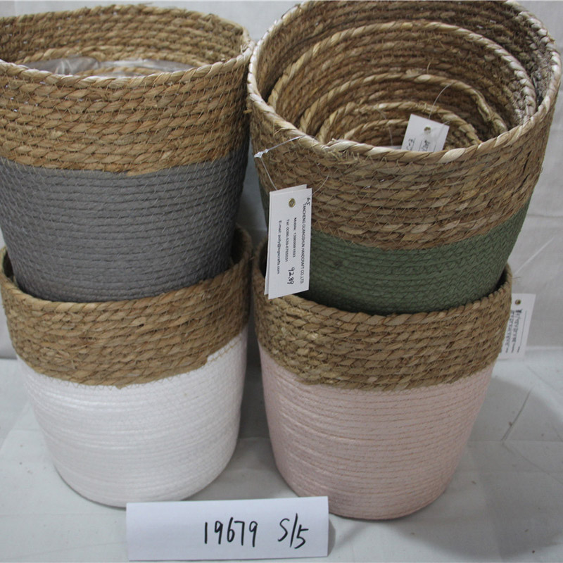 Giỏ cây làm bằng tay tự nhiên làm bằng rơm