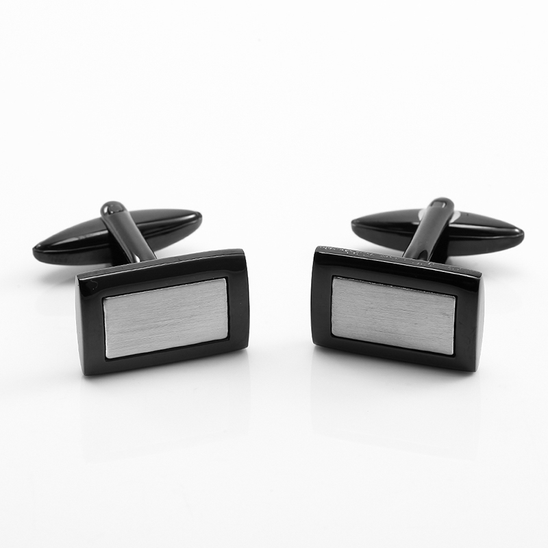 Hai tông màu đen Mạ măng sét bằng thép không gỉ Nhà cung cấp đồ trang sức Trung Quốc Nam giới Cufflinks