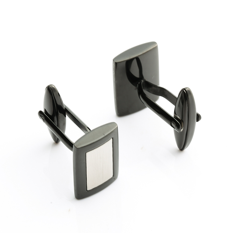 Hai tông màu đen Mạ măng sét bằng thép không gỉ Nhà cung cấp đồ trang sức Trung Quốc Nam giới Cufflinks