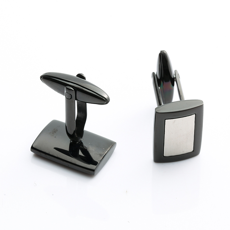 Hai tông màu đen Mạ măng sét bằng thép không gỉ Nhà cung cấp đồ trang sức Trung Quốc Nam giới Cufflinks