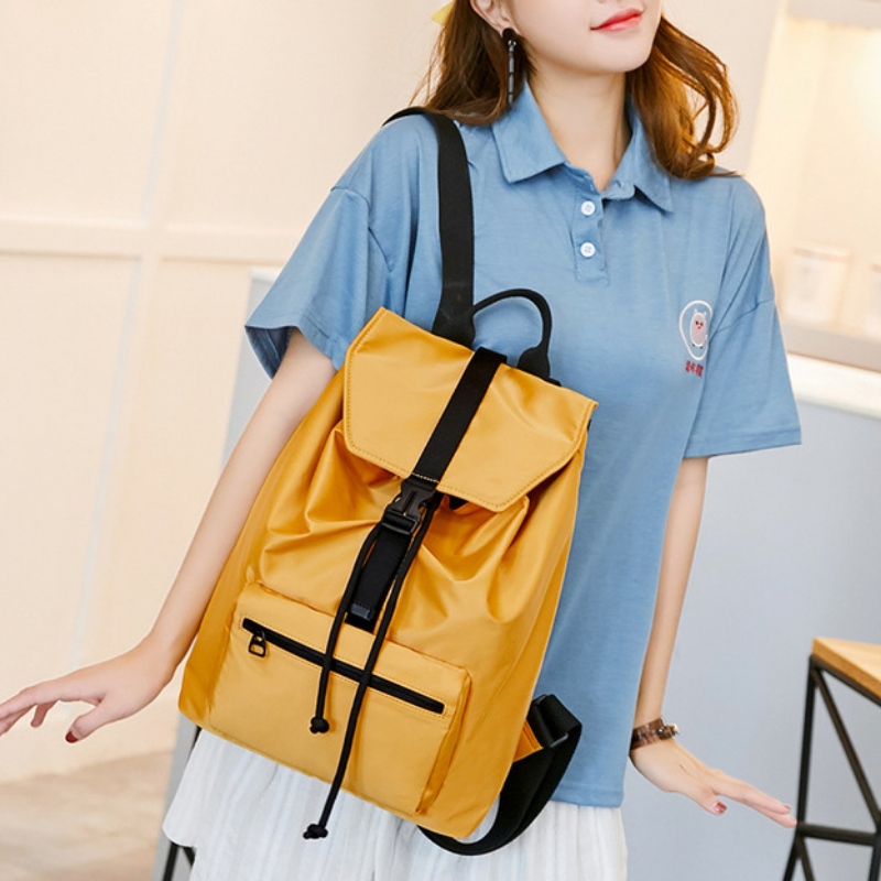 Vải màu thời trang đơn giản mới, phù hợp cho thanh thiếu niên và trẻ em gái, với ba lô du lịch màu sợi nhỏ