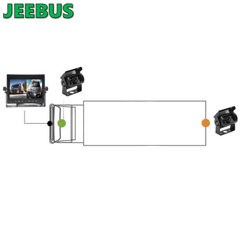 Màn hình AHD 7 inch DVR Có dây Mặt trước Mặt sau Camera lùi Hệ thống ghi video cho Xe buýt Xe tải