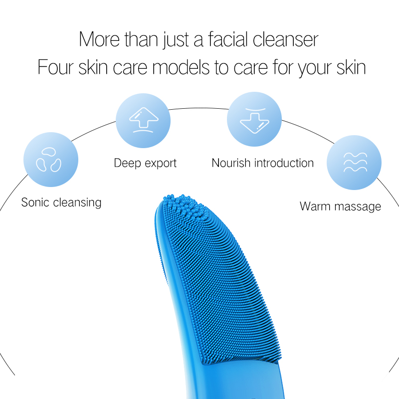 Làm đẹp Sonic Electric Face Cleansing Brush Siêu âm da mặt Scrubber