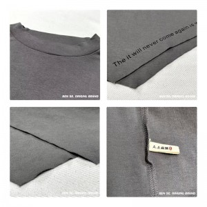 Thiết kế phù hợp T ìm kim vòng đôi tráng kiểu cổ tay áo kiểu áo phông Tìm màu đặc và vải mỏng