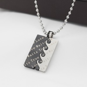 Bán buôn mặt dây chuyền tình yêu đích thực hai trong một bằng thép không gỉ