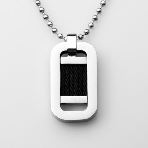 Bán buôn thép không gỉ hai tông màu đen có dây điều chỉnh dây đeo cổ