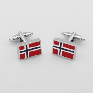 Trang sức thời trang Phụ kiện tráng men Cufflinks Cufflinks Cờ Na Uy