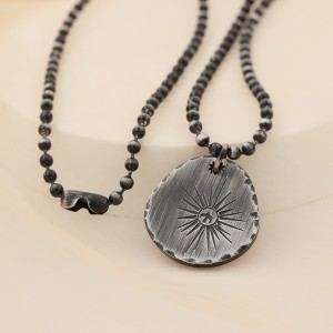 Vòng cổ màu đen cổ Shining Star Mặt dây chuyền vòng cổ bằng thép không gỉ
