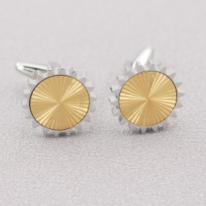 Thép không gỉ Cufflinks Shining Cufflinks Áo sơ mi Môi vàng 18K