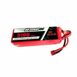 Pin lipo HD POWER 5100mAh 75C 6S 22.2V