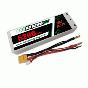 HD POWER 5200mAh 100C 2S 7.4V Vỏ cứng Pin LiPO