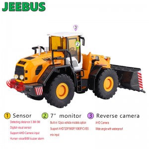 Máy móc kỹ thuật Xe cộ Cảm biến đỗ xe Radar Hệ thống giám sát phát hiện Camera lùi với 2 cảm biến siêu âm Màn hình kỹ thuật số