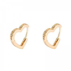 Bông tai thời trang Hàn Quốc Bông tai thời trang Hàn Quốc Brass Micro-dát Bông tai zircon Nữ Châu Âu và Mỹ Nhiệt độ hình trái tim Hoa tainhỏ