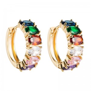 Phụ kiện thời trang xuyên biên giới Bông tai dát zircon hoang dã Mạ vàng Châu Âu và Mỹ Bông tai đơn giản Bán buôn