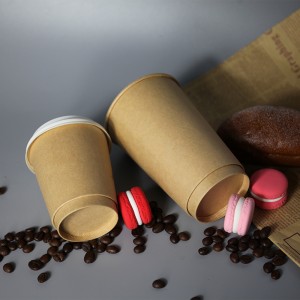 500 ml pe/pla lót đôi giấy dán tường 16 oz-kraft