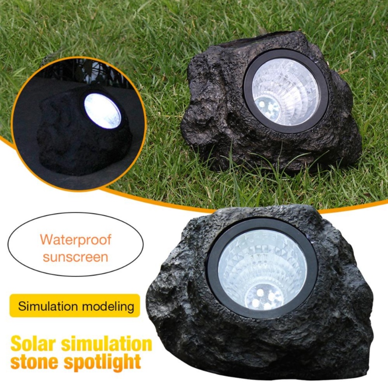 Đèn LEDngoài trời Rocky 4 LED Solar Stone Stone Garden Lawn Lawn