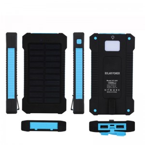 Ngân hàngnăng lượng mặt trời Ngân hàng Dual USB Power Bank 20000mAh Bộ sạc pin chốngnướcngoài Bảng điều khiểnnăng lượng mặt trời di động bênngoài với đèn LED