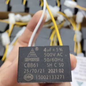 Tụ điện 4uf 500V S0 50/60HZ CBB61 cho quạt hút